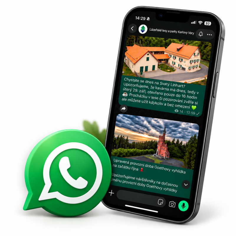 Lázeňské lesy a parky spouštějí vlastní WhatsApp kanál